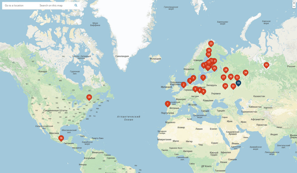 Скриншот карты сайта http://www.restaurantday.org/ru/