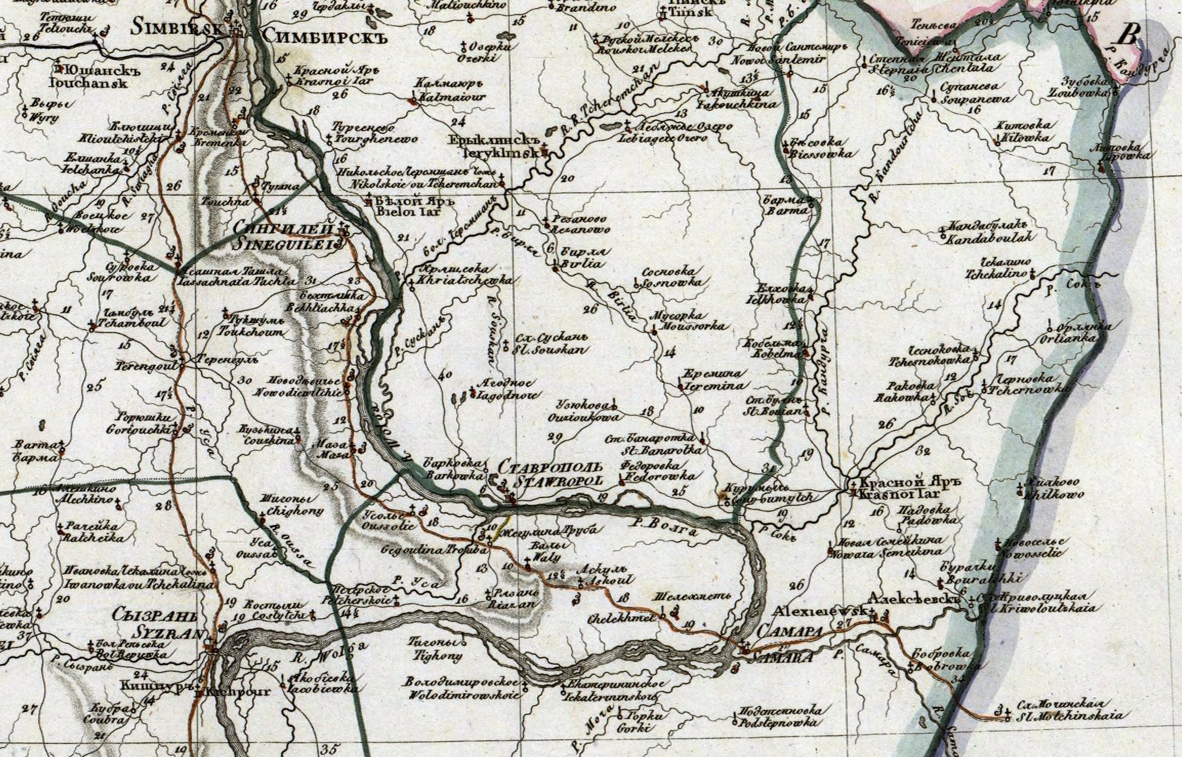 Карта Симбирской губернии