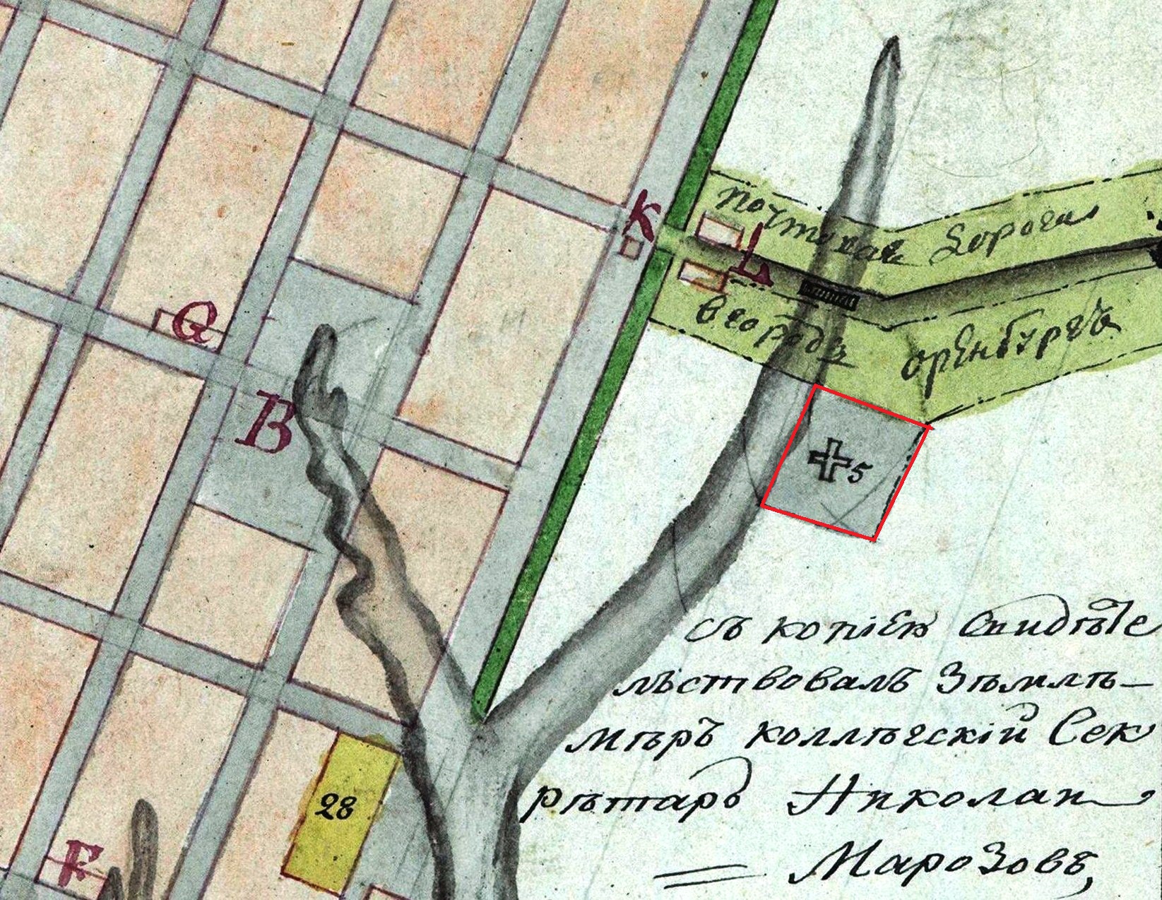 Карта Самары 1804 г.