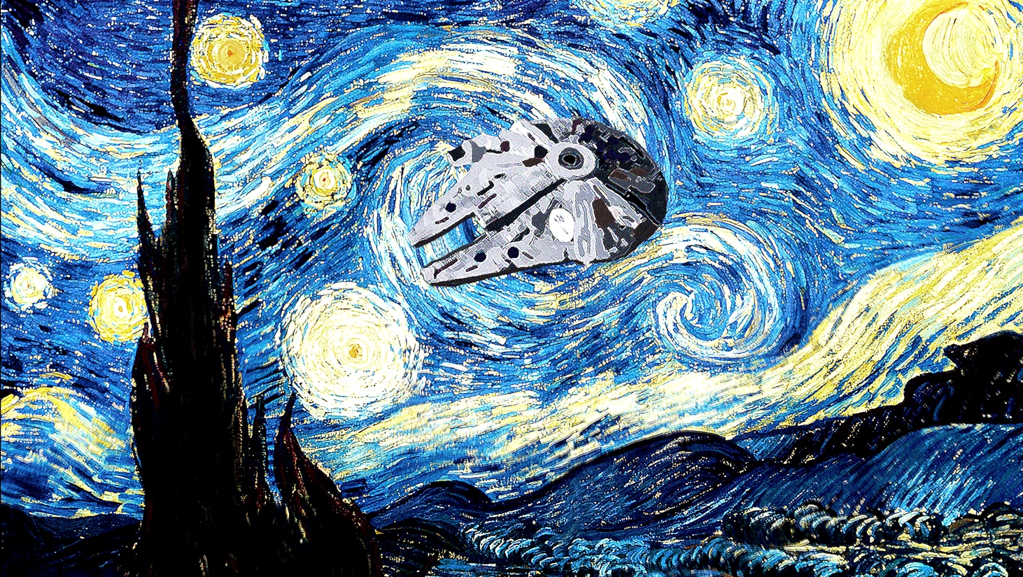 Starry_Night_with_Millennium_Falcon_by_Rabittooth