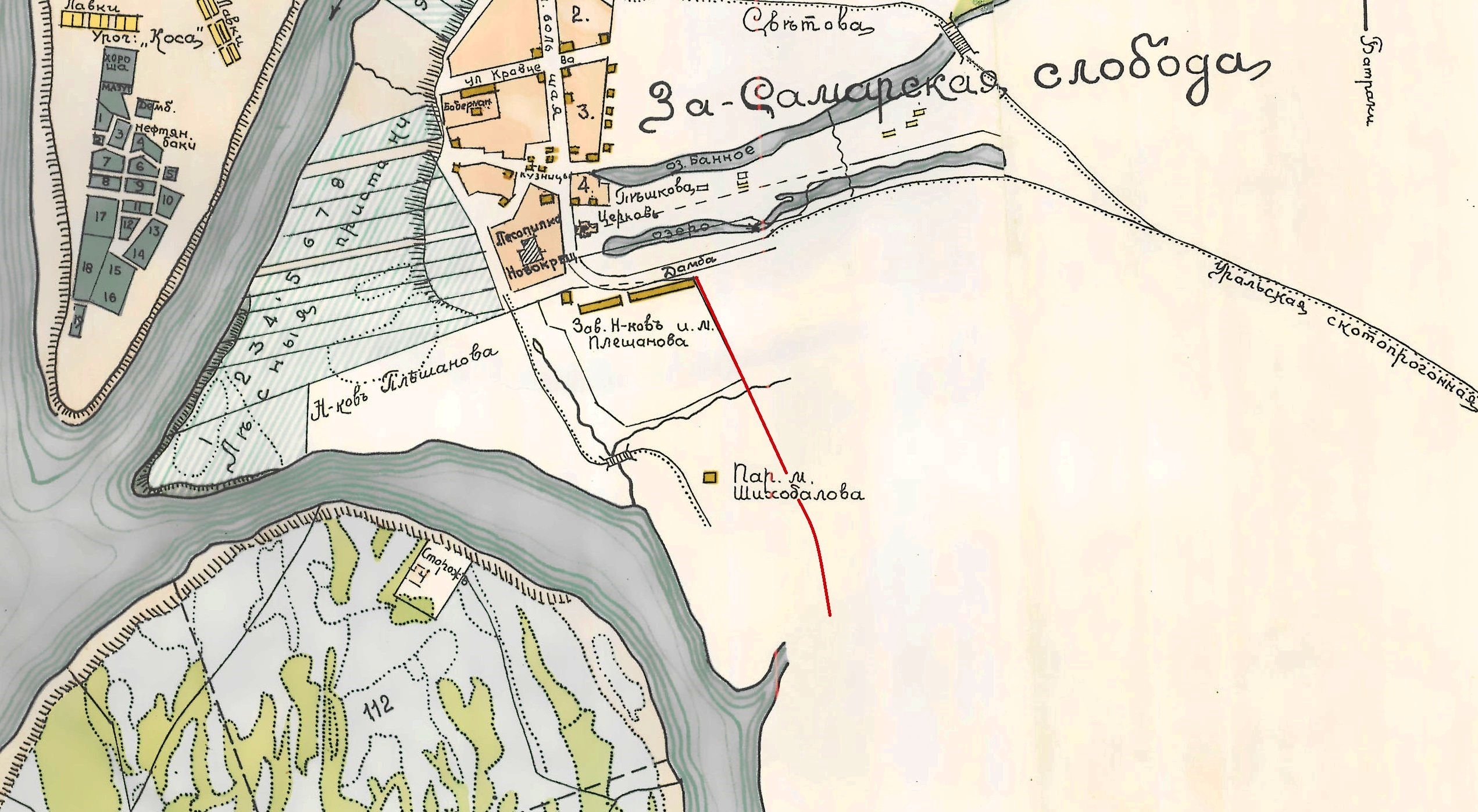 Карта Самары 1910 года