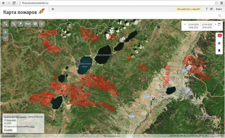 Карта пожаров в челябинской области онлайн