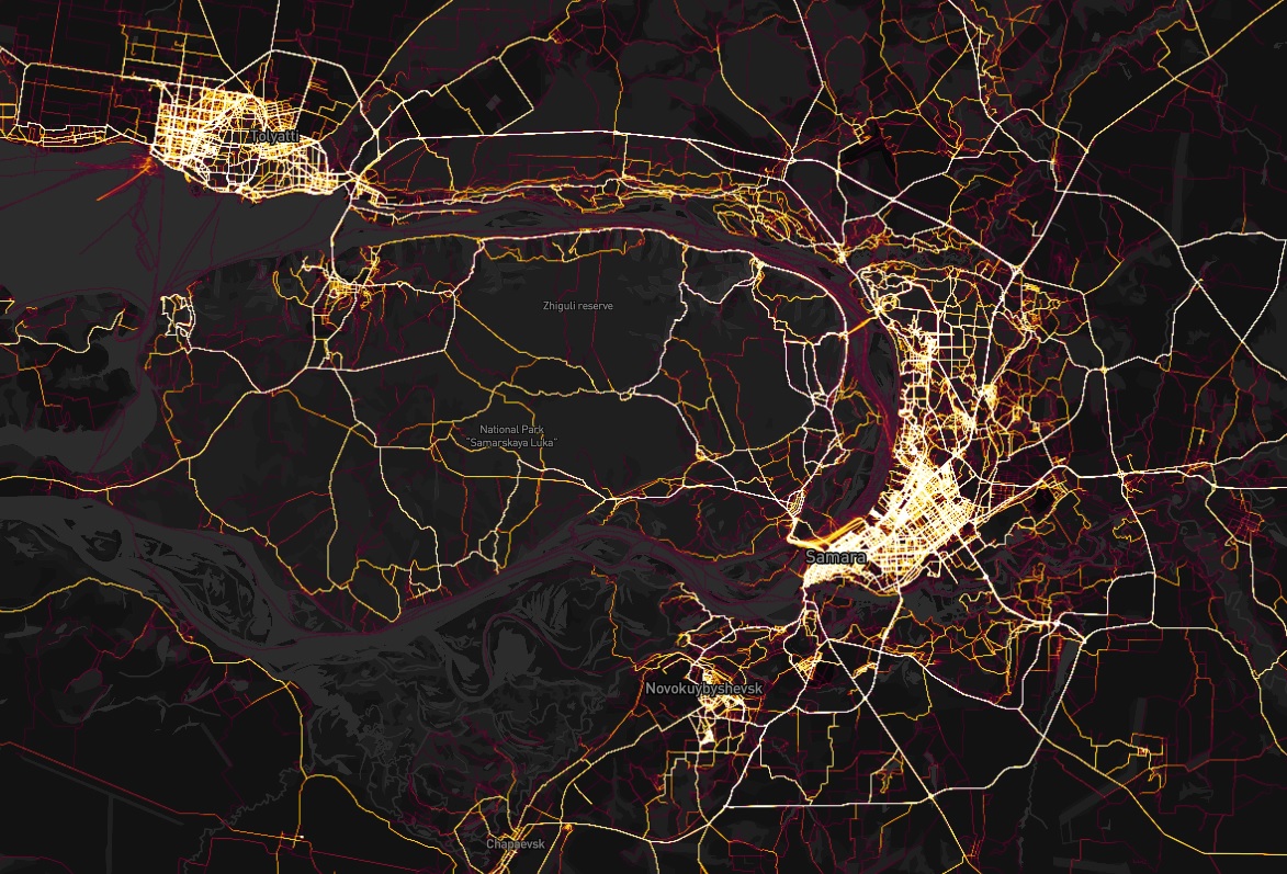 Глобальная карта активности strava