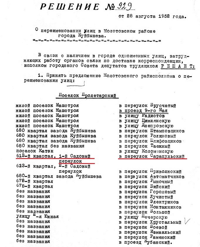 Сарапульский-ФОТО-02-Куйбышев-1952-о переименовании улиц в Советском районе