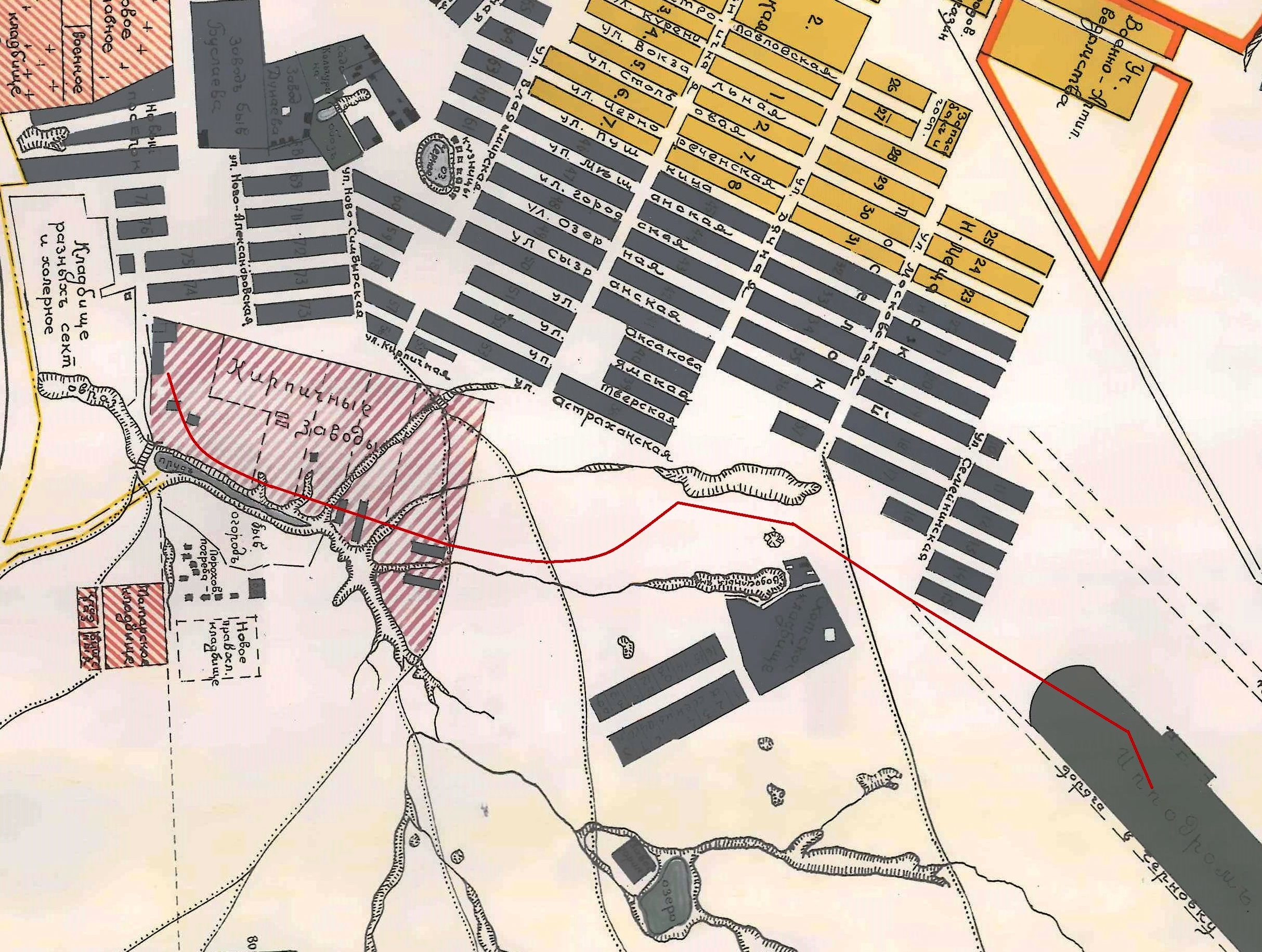 Карта Самары в 1910 году